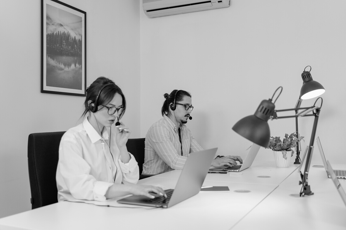 Call Center Agents Working